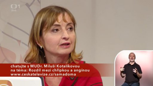 Rozdíl mezi chřipkou a angínou - MUDr. Miluše Kotalíková (chat) - 1. část