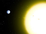 Hvězda 51 Pegasi a kolem ní obíhající planeta 51 Pegasi b (foto: Webaware, wikimedia.org)