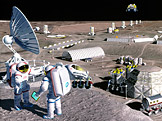 Ilustrace možné základny na Měsíci (foto: NASA)