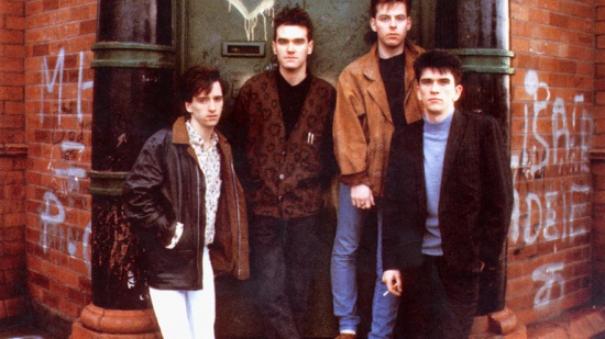 The Smiths, zleva Johnny Marr, Morrissey, Andy Rourke, Mike Joyce, cca 1985