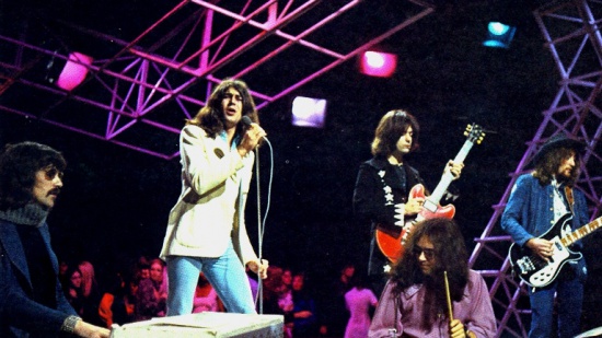 Deep Purple live, zleva Jon Lord, Ian Gillan, Ritchie Blackmore, Ian Paice, Roger Glover, 1970
