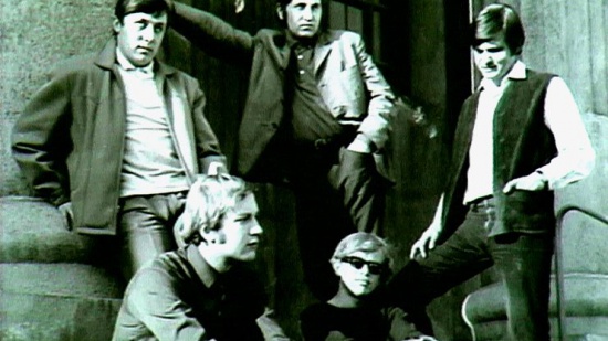 Bluesmen (nahoře zleva Josef Karpaty, Vladimír Grunt a Jaroslav Vraštil, dole Zdeněk Kramář a Petr Fiedler, 1968)