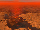 Ztvárnění povrchu Titanu (foto: NASA, zdroj: Wikimedia)