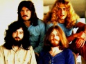 Led Zeppelin, dole Jimmy Page a John Paul Jones, nahoře John Bonham a Robert Plant, 1971