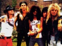 Guns N´Roses, zleva Axl Rose, Duff McKagan, Slash, Izzy Stradlin, Steven Adler, přelom 80. - 90. let