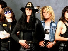 The Cult, na snímku Les Warner, nejspíš John Webster, Ian Astbury, Billy Duffy, Jamie Stewart, cca 1987-88