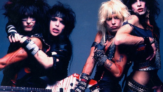 Mötley Crüe, zleva Nikki Sixx, Mick Mars, Vince Neil, Tommy Lee, 1983-4