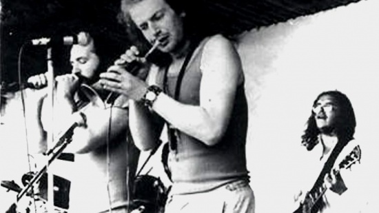 MCH Band v době Krokodlaka (live Žabčice 19.6.82, zleva Luboš Fidler,  Mikoláš Chadima a Pavel Richter, 1982)