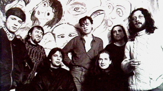 Půlnoc (zleva Petr Kumandžas, Josef Janíček,Tomáš Schilla, Karel Jančák, Michaela Němcová Pohanková, Mejla Hlavsa, Jiří Kabeš, 1989)