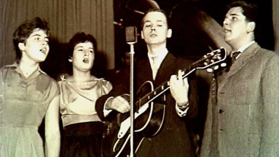 Sputnici (live asi ve Slovanském domě, zleva Táňa Němcová, Naďa Němcová, Tomislav Vašíček, Zdeněk Leiš, cca 1960)